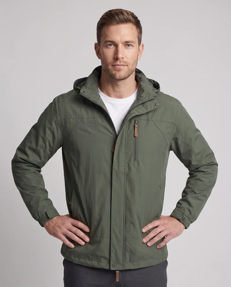 Herren Leichte, wasserabweisende Outdoor-Jacke Nord Taschen