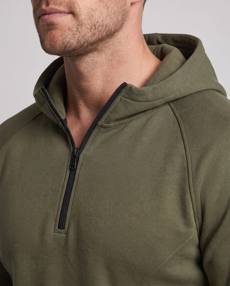 Herren Athletic Halb-Zip Hoodie mit geformten dekorativen Nähten und Kängurutasche Nord Taschen