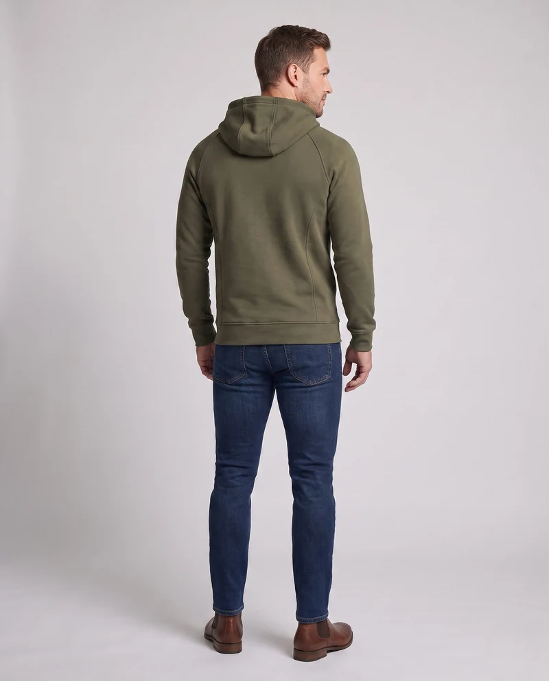 Herren Athletic Halb-Zip Hoodie mit geformten dekorativen Nähten und Kängurutasche Nord Taschen