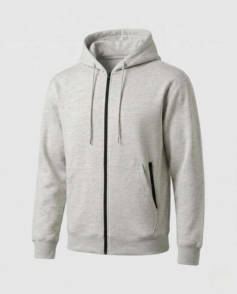 Herren Zip Hoodie in entspannter Oversize-Passform mit durchgehendem Reißverschluss und Reißverschlusstaschen Nord Taschen