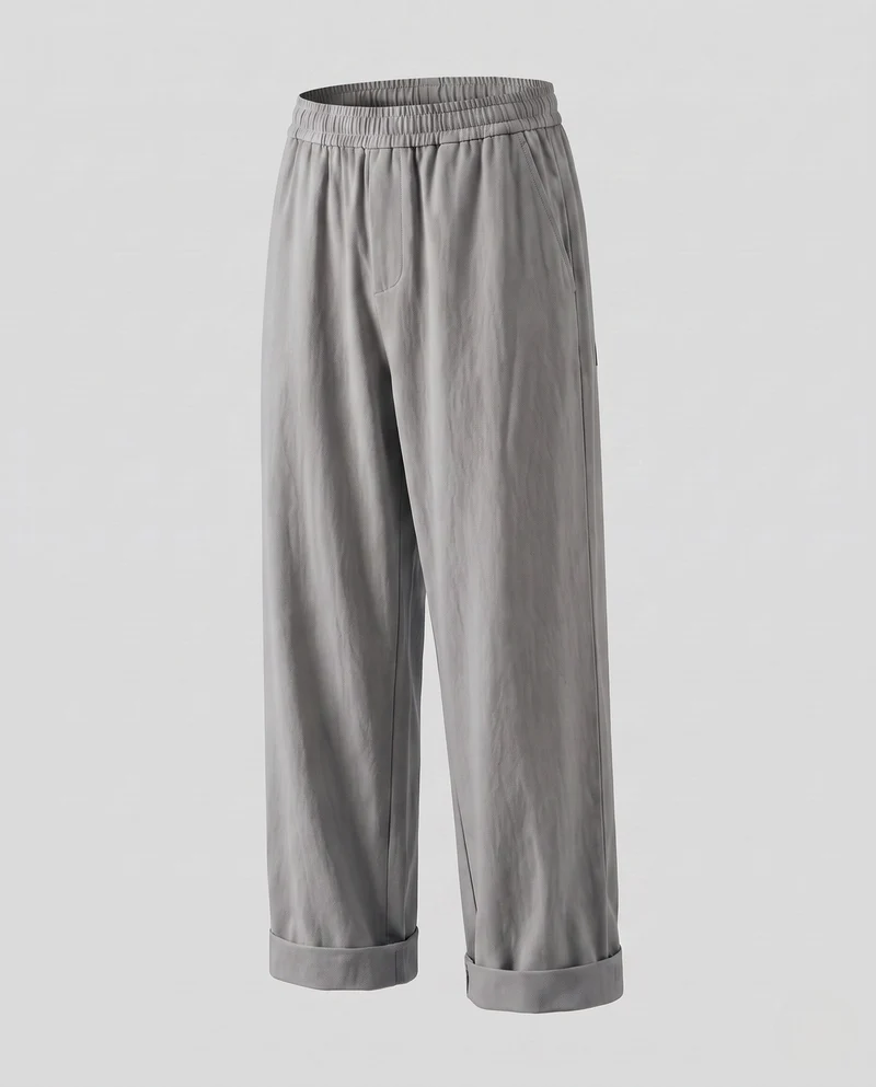 Herren Wide Chino-Hosen im Relaxed Fit mit Saum und Falten Nord Taschen