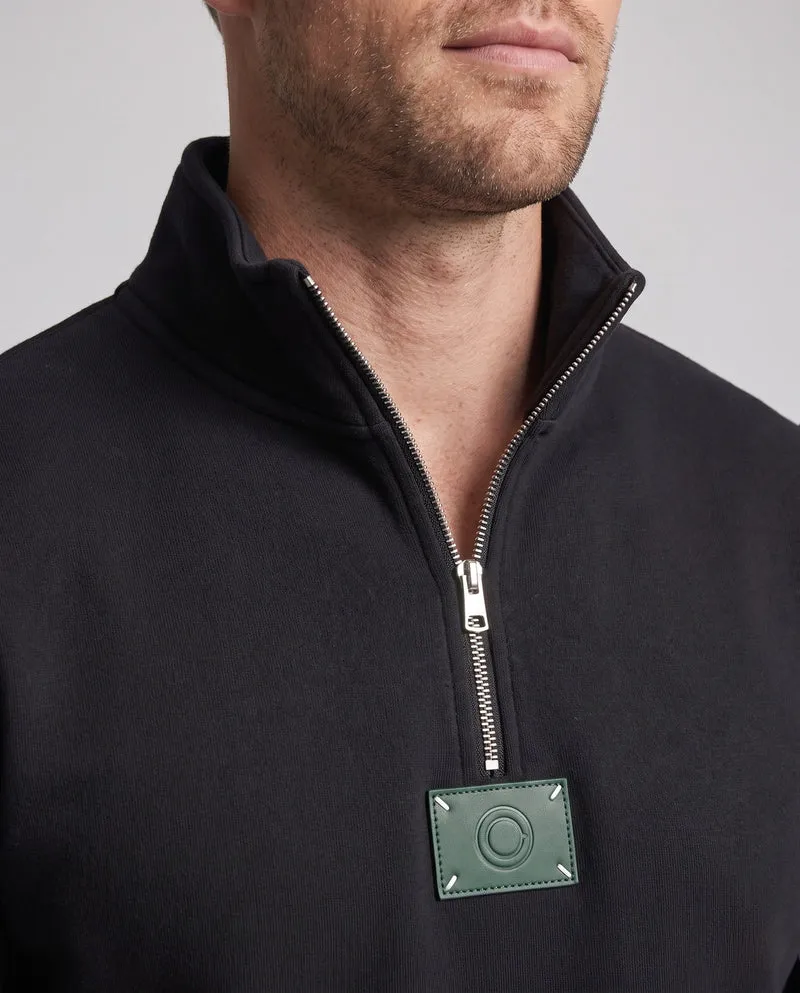 Herren Relaxed-Fit Halb-Zip Sweatshirt mit Stehkragen und Rippbündchen Nord Taschen