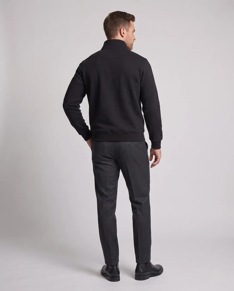 Herren Relaxed-Fit Halb-Zip Sweatshirt mit Stehkragen und Rippbündchen Nord Taschen