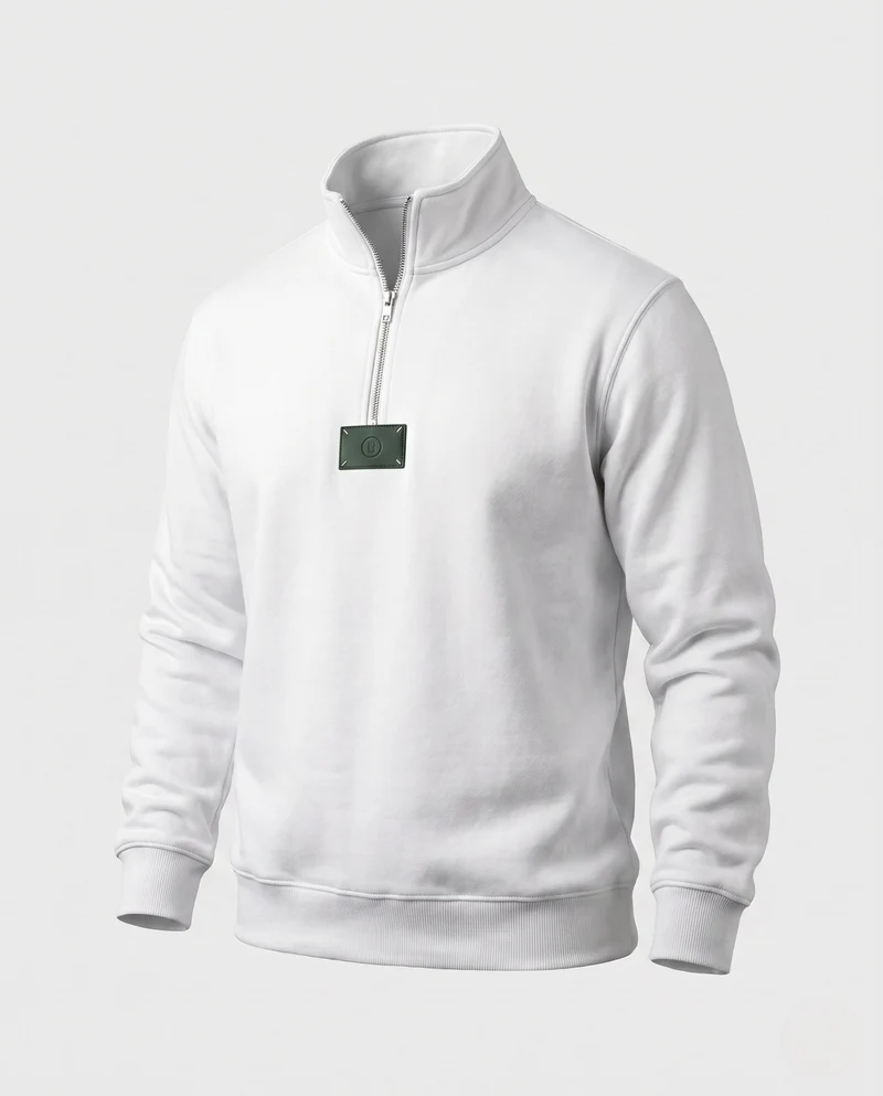 Herren Relaxed-Fit Halb-Zip Sweatshirt mit Stehkragen und Rippbündchen Nord Taschen