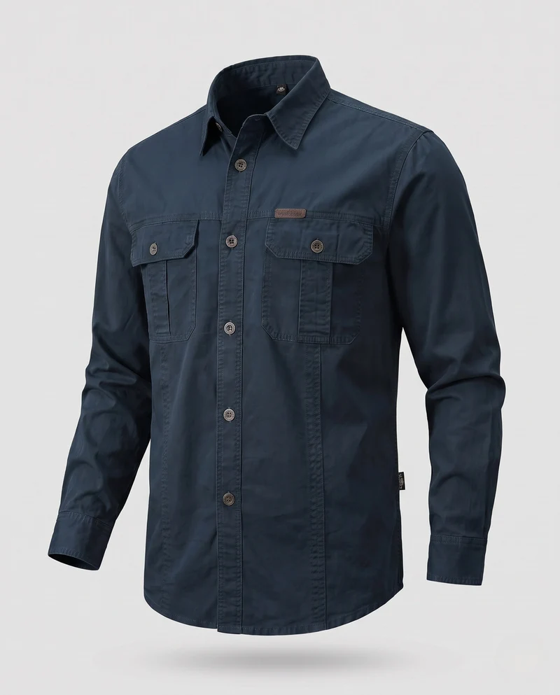 Herren lässiges Utility-Hemd Nord Taschen