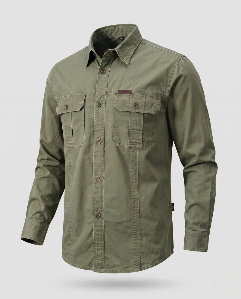 Herren lässiges Utility-Hemd Nord Taschen