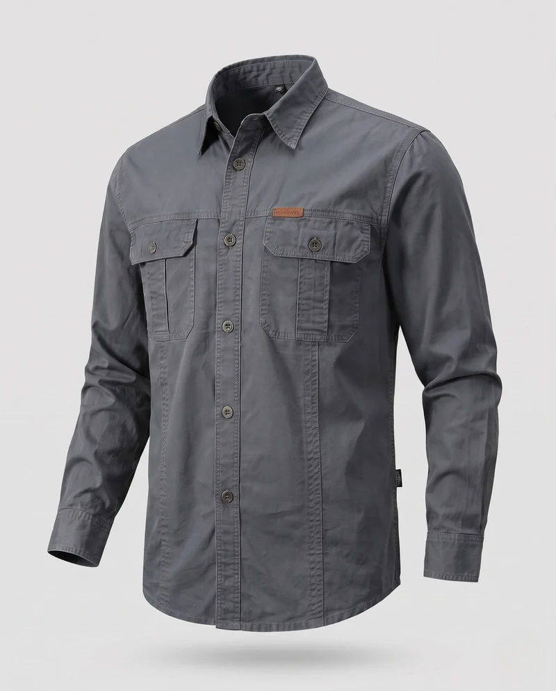 Herren lässiges Utility-Hemd Nord Taschen