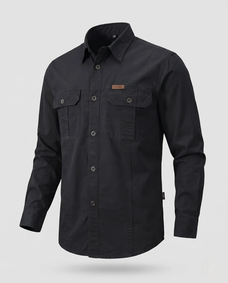 Herren lässiges Utility-Hemd Nord Taschen
