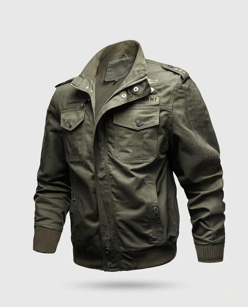 Herren Militärisch inspirierte Utility-Jacke Nord Taschen