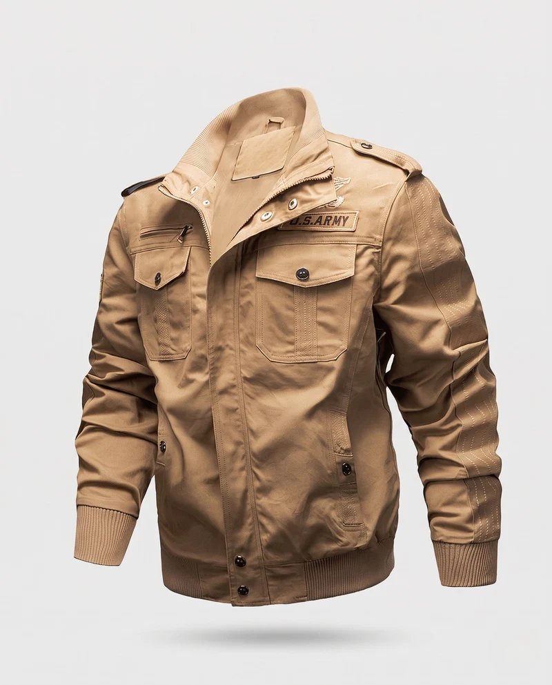 Herren Militärisch inspirierte Utility-Jacke Nord Taschen