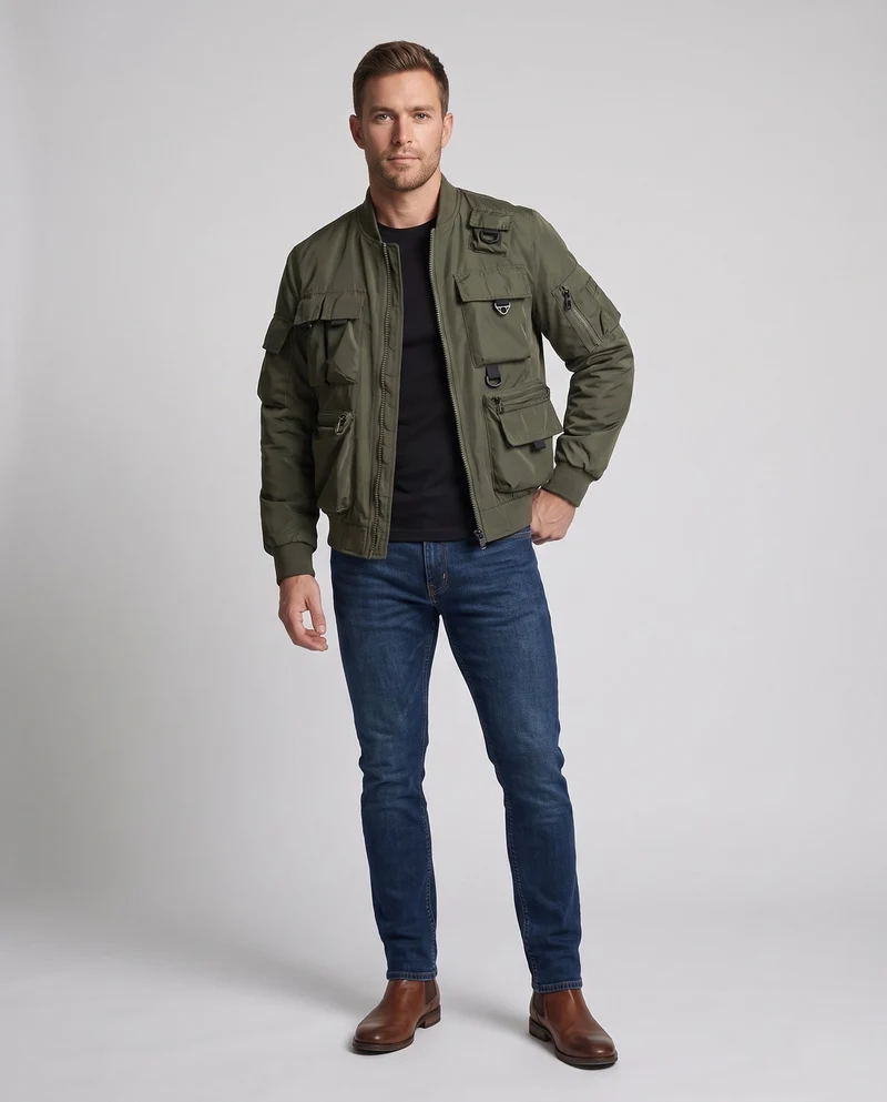 Herren Militärische Multifunktionsjacke Nord Taschen