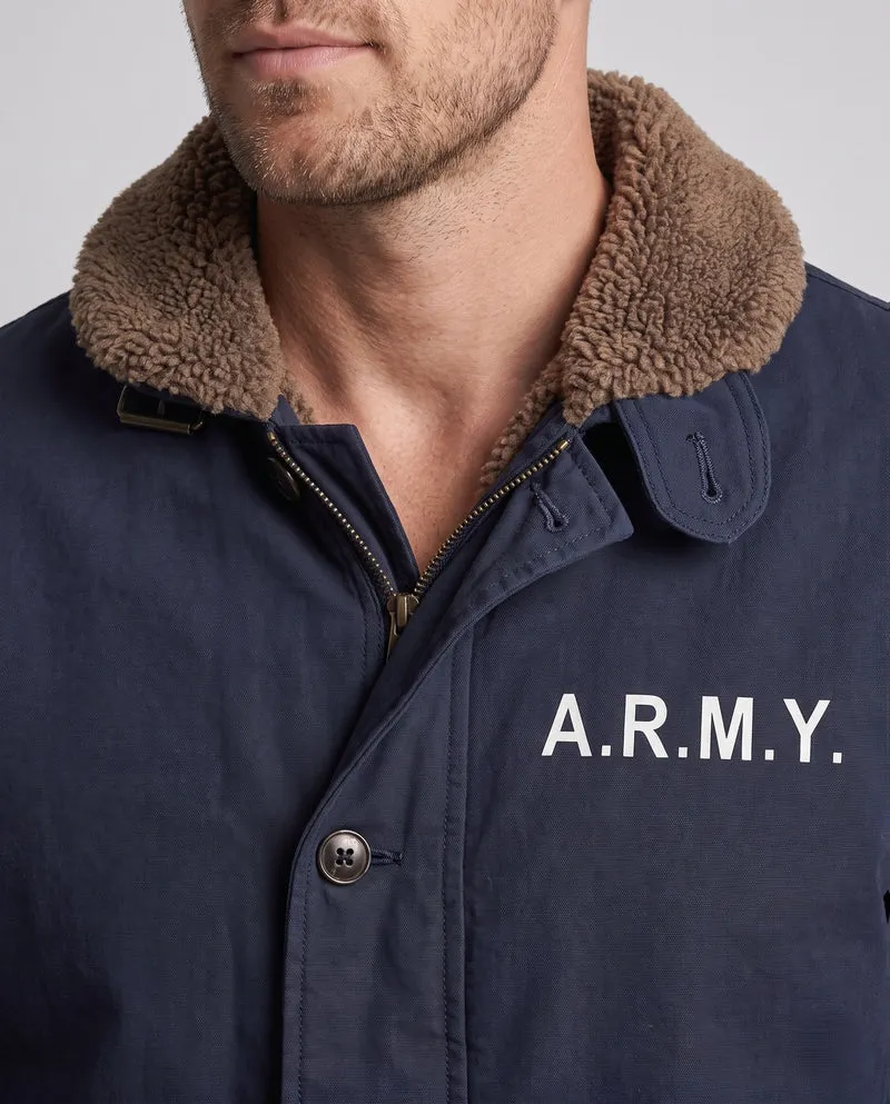 Herren Militärische Übergangsjacke mit Teddyfutter Nord Taschen