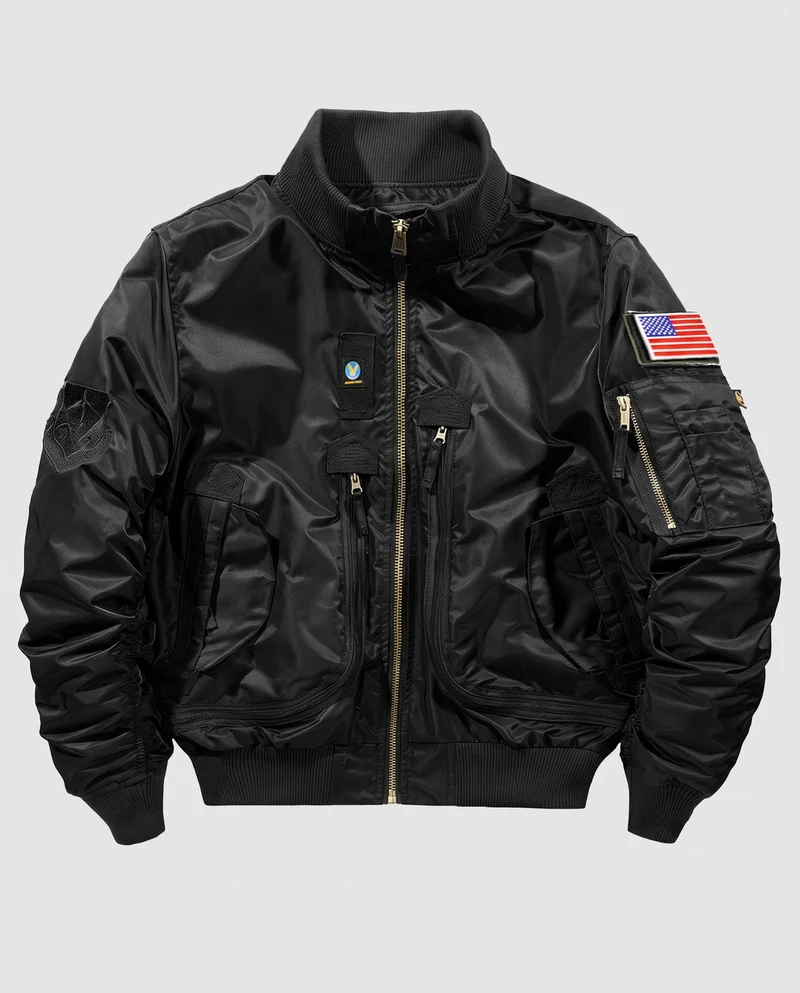 Herren Modische Bomberjacke mit zahlreichen Taschen Nord Taschen