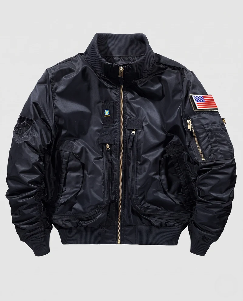 Herren Modische Bomberjacke mit zahlreichen Taschen Nord Taschen