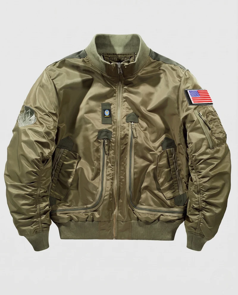 Herren Modische Bomberjacke mit zahlreichen Taschen Nord Taschen