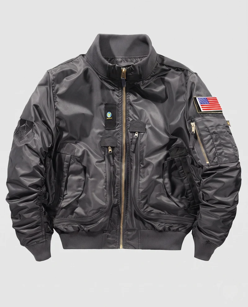Herren Modische Bomberjacke mit zahlreichen Taschen Nord Taschen