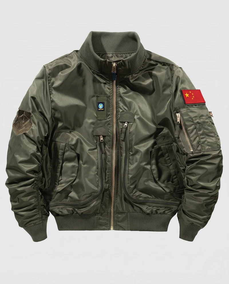 Herren Modische Bomberjacke mit zahlreichen Taschen Nord Taschen
