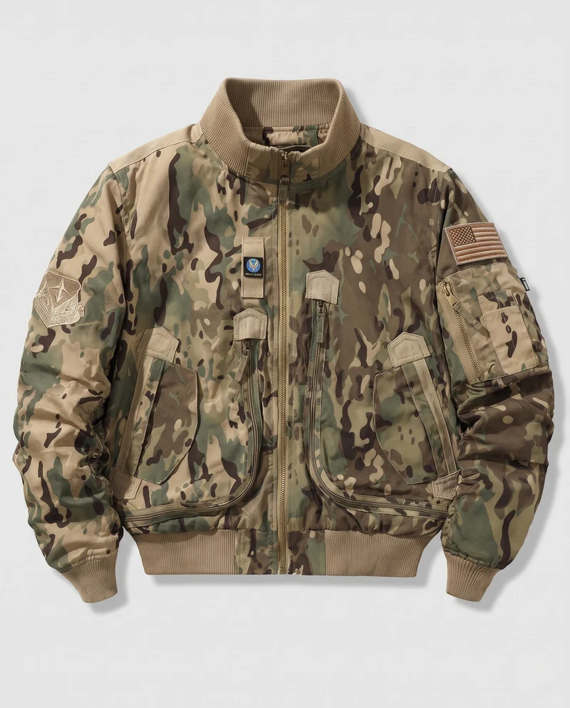 Herren Modische Bomberjacke mit zahlreichen Taschen Nord Taschen