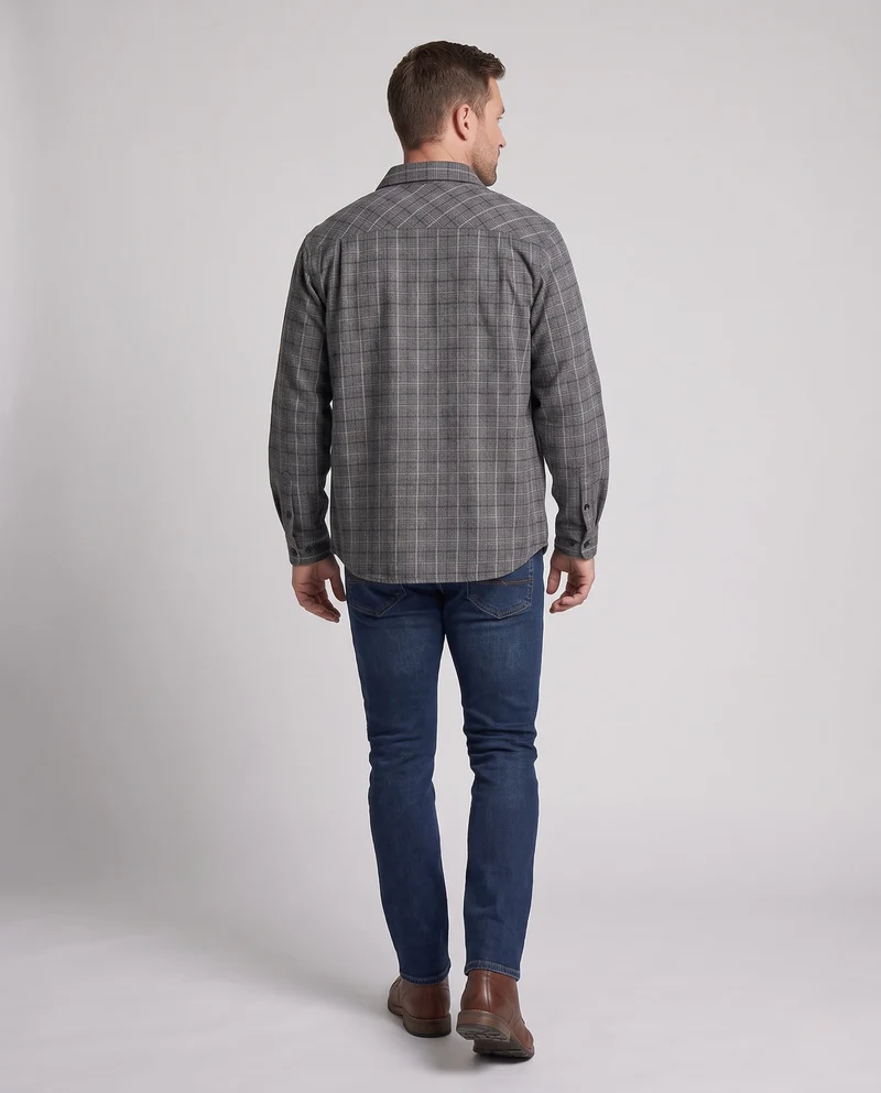 Herren Kontrollierte Bluse Shirt Nord Taschen