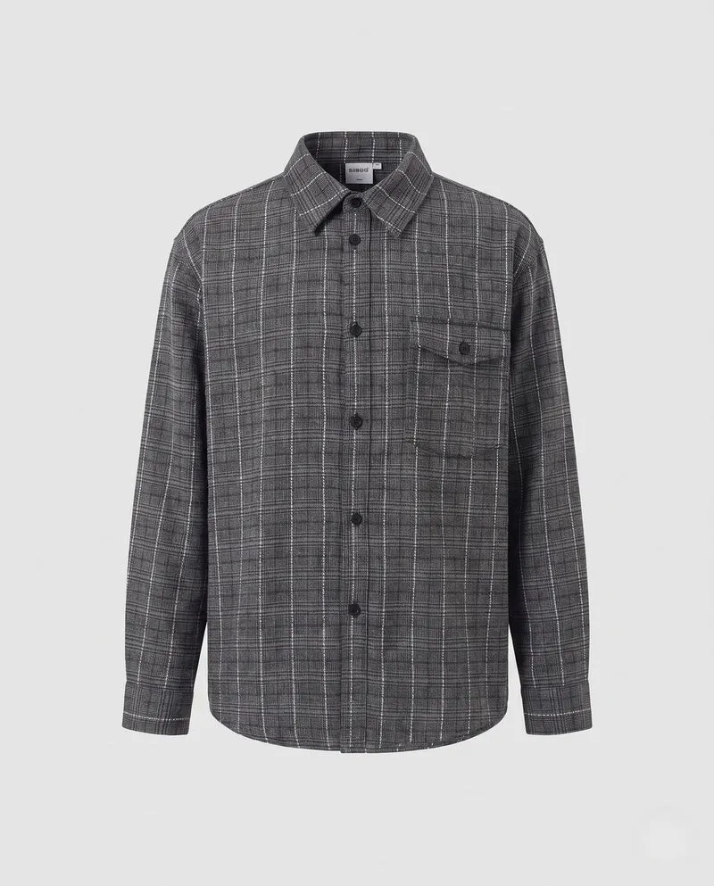 Herren Kontrollierte Bluse Shirt Nord Taschen