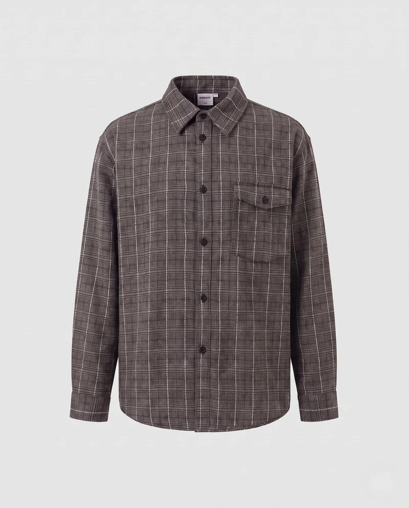 Herren Kontrollierte Bluse Shirt Nord Taschen