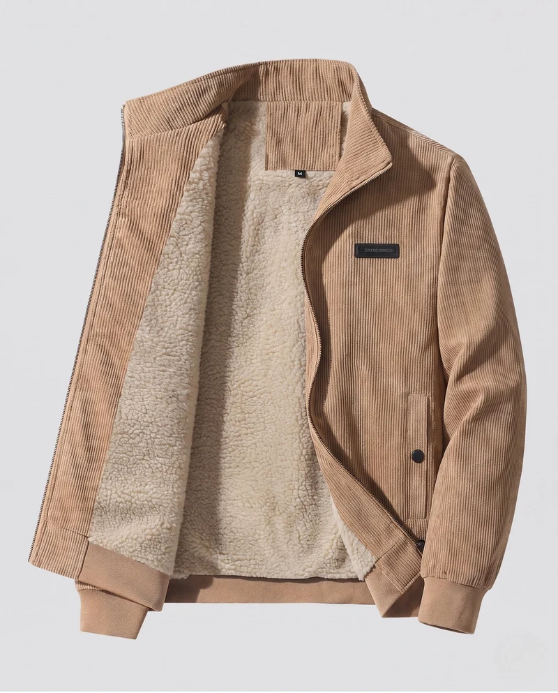 Herren Kuschelige Cordjacke Nord Taschen