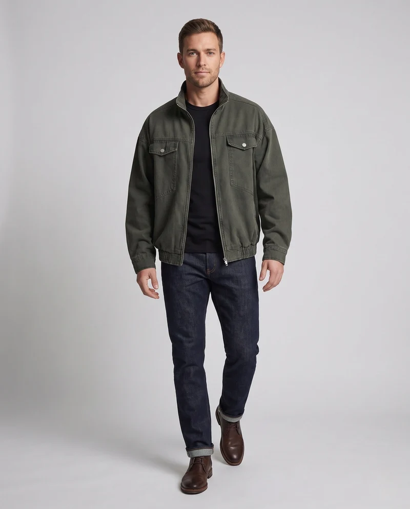Herren Lässige Baumwolljacke Nord Taschen