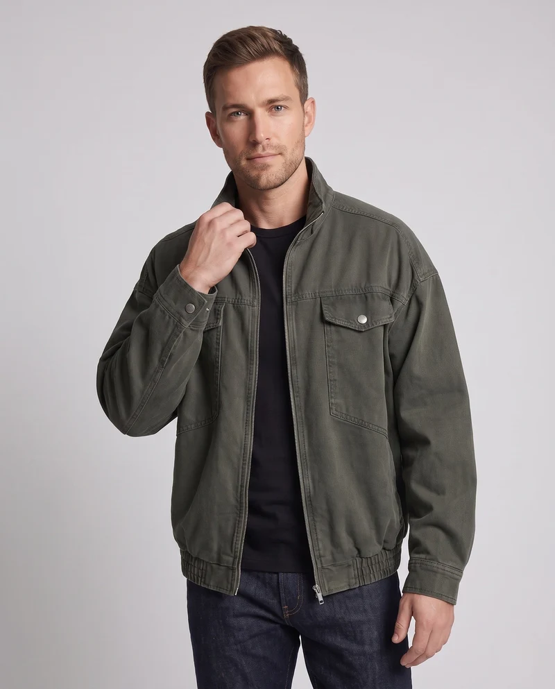 Herren Lässige Baumwolljacke Nord Taschen