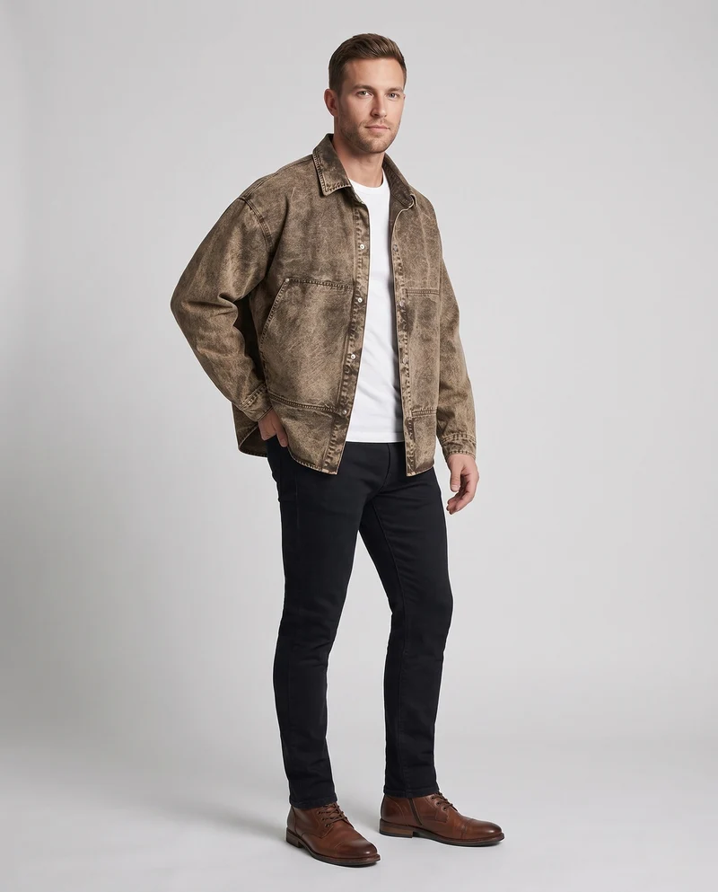 Herren Lässige Jeansjacke Nord Taschen