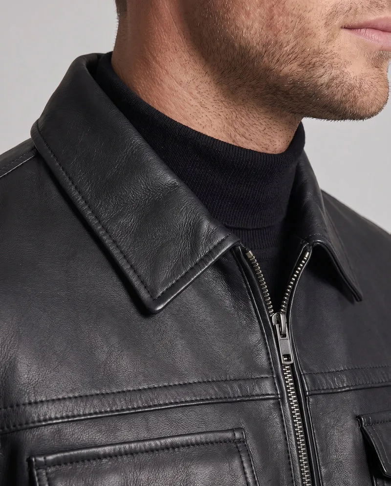 Herren Lässige Kunstlederjacke mit praktischen Taschen Nord Taschen