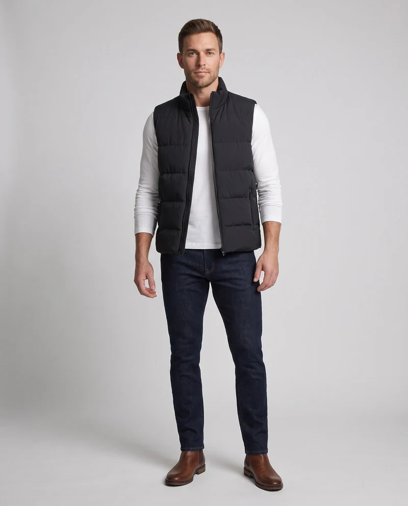 Herren Moderne Steppweste Nord Taschen