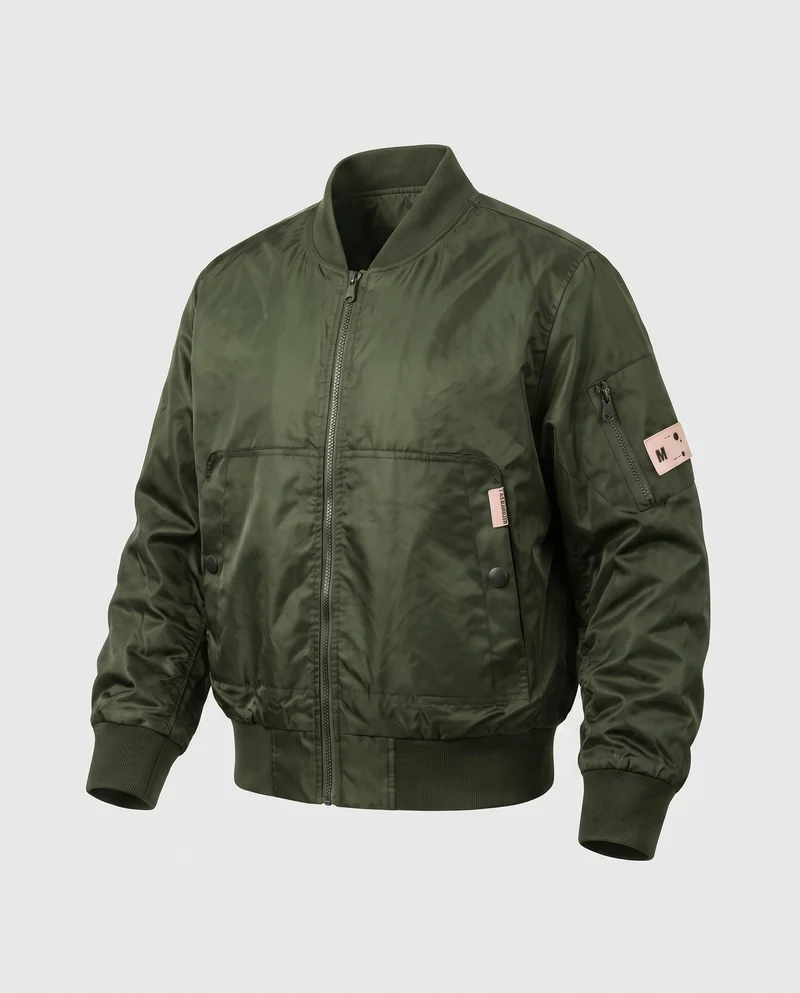 Herren Modische Bomberjacke mit seitlichen Taschen Nord Taschen