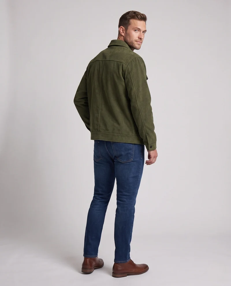 Herren Modische Cordjacke mit fleecegefüttertem Innenleben Nord Taschen