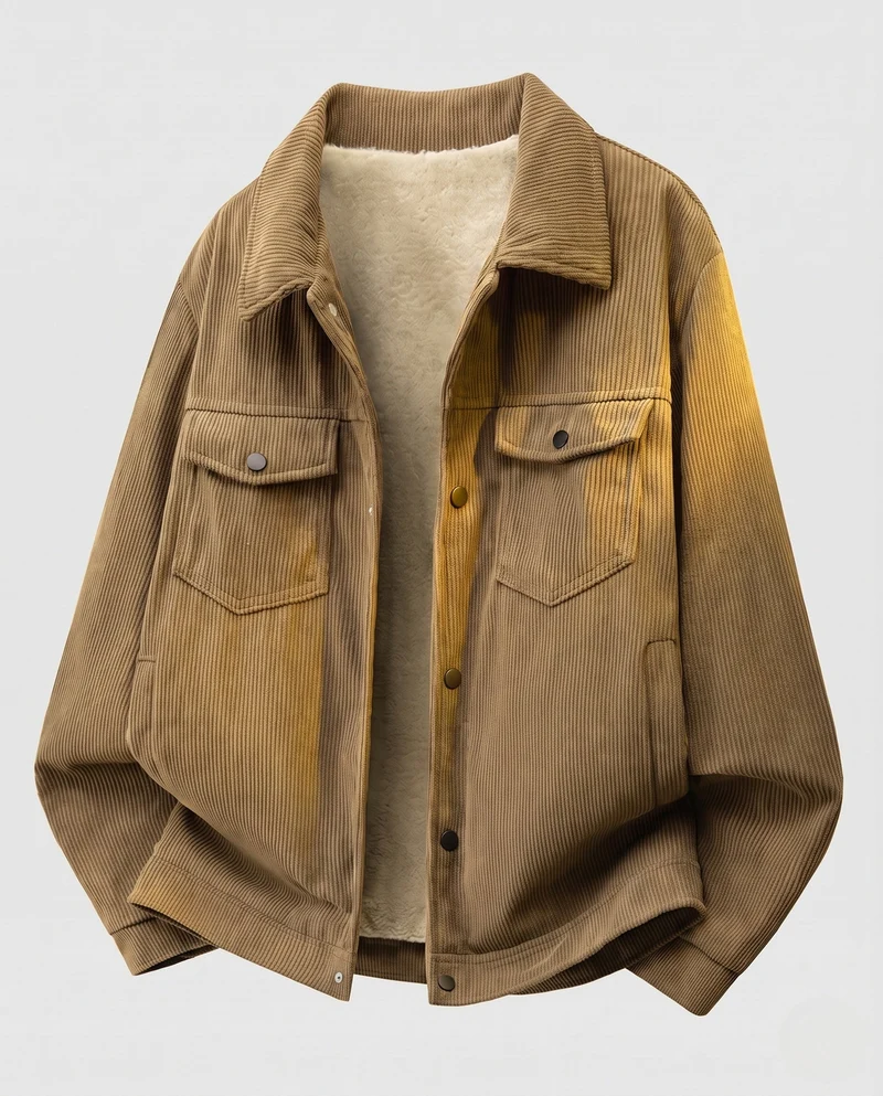 Herren Modische Cordjacke mit fleecegefüttertem Innenleben Nord Taschen