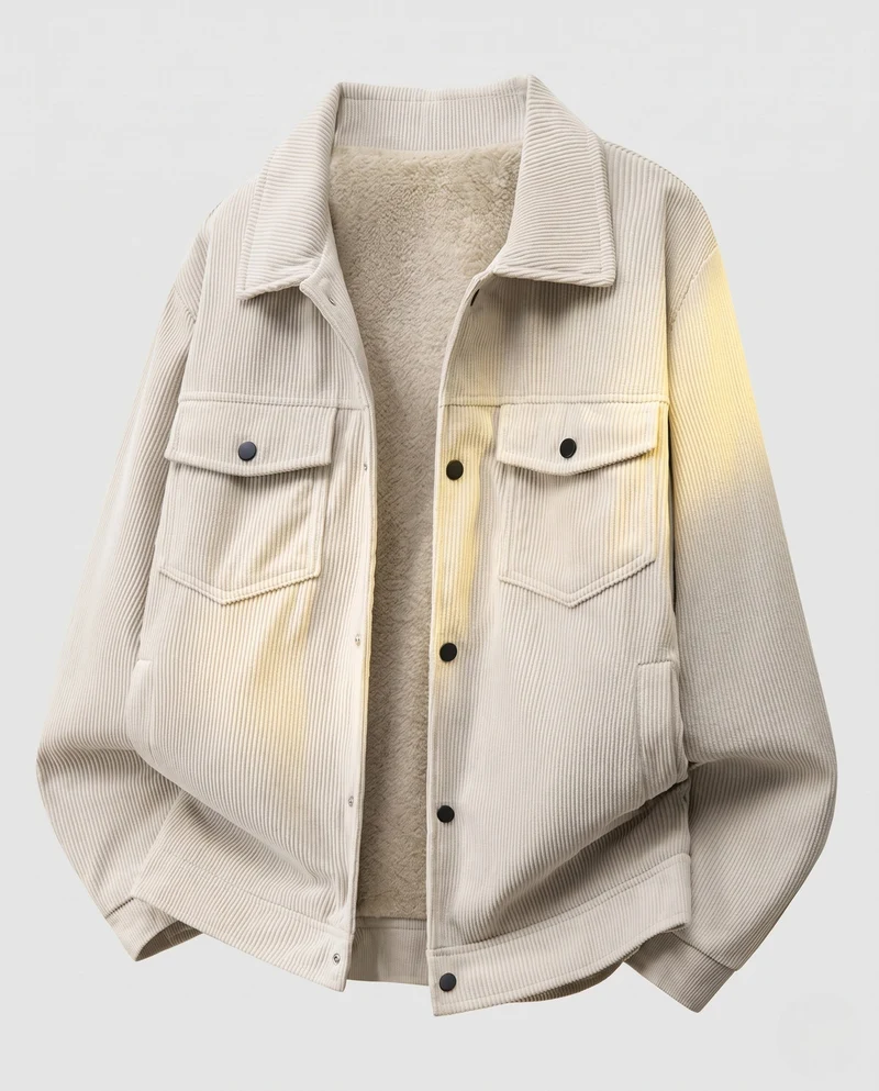 Herren Modische Cordjacke mit fleecegefüttertem Innenleben Nord Taschen