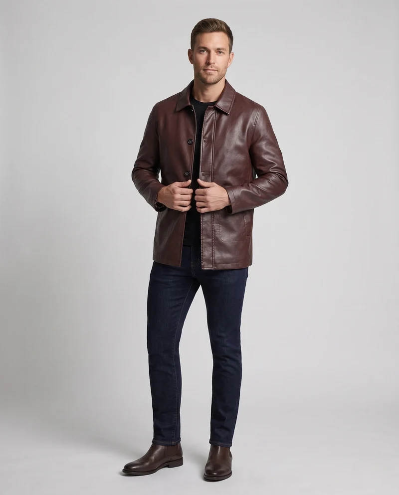 Herren Modische Kunstlederjacke Nord Taschen 1787797587