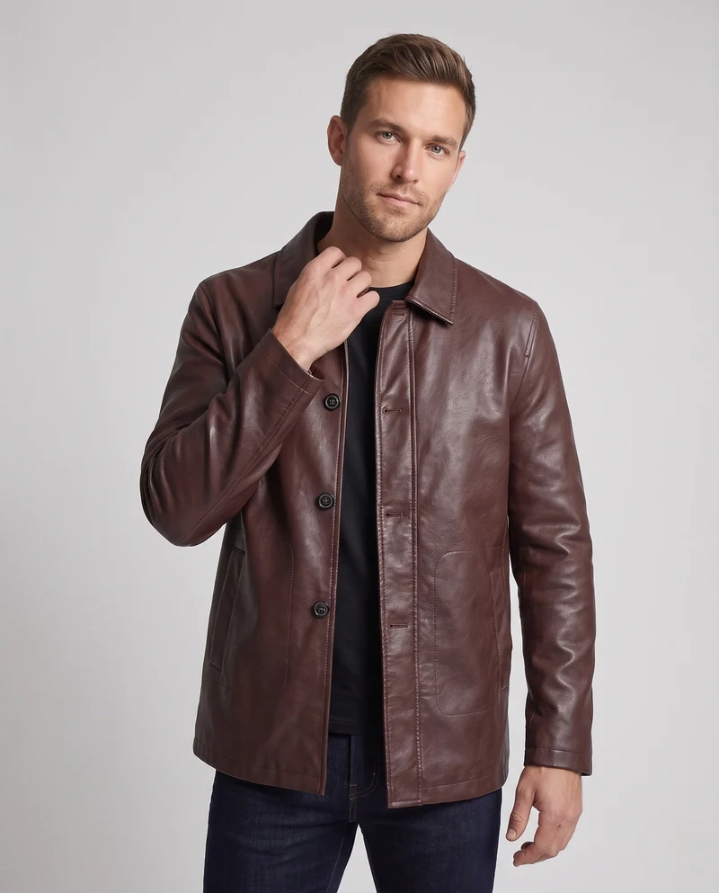 Herren Modische Kunstlederjacke Nord Taschen 1787797587