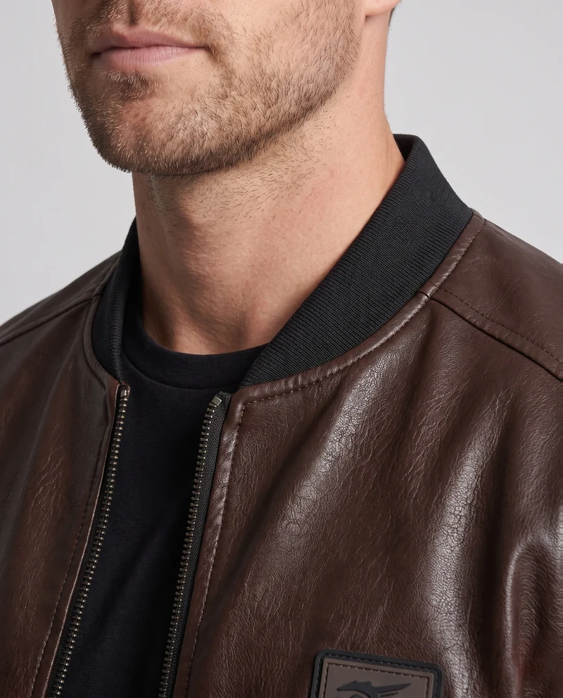 Herren Modische Kunstlederjacke Nord Taschen