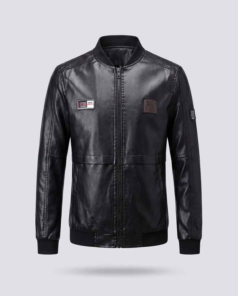 Herren Modische Kunstlederjacke Nord Taschen