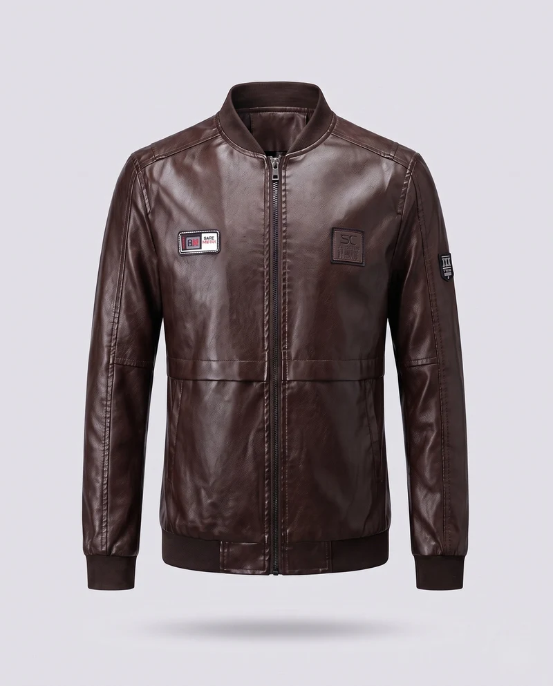 Herren Modische Kunstlederjacke Nord Taschen