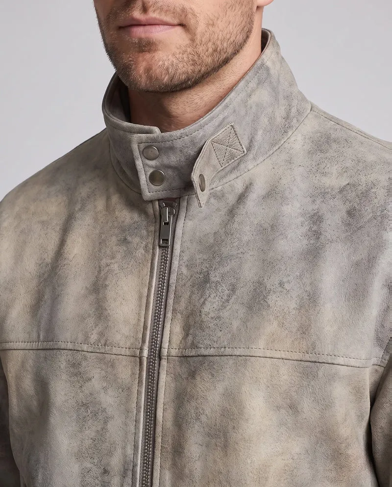 Herren Modische Kunstlederjacke mit Fleecefutter Nord Taschen