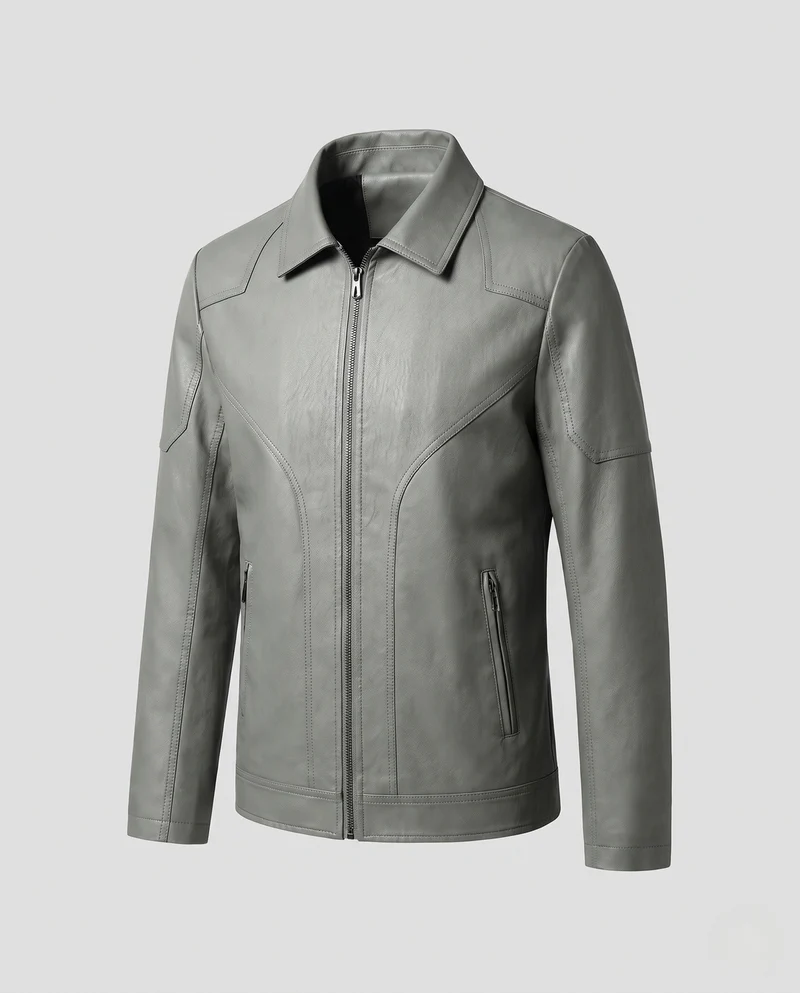 Herren Modische Kunstlederjacke mit modernen Details Nord Taschen
