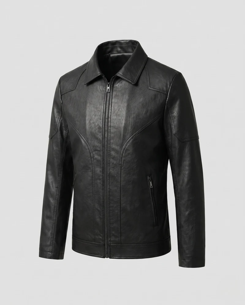 Herren Modische Kunstlederjacke mit modernen Details Nord Taschen