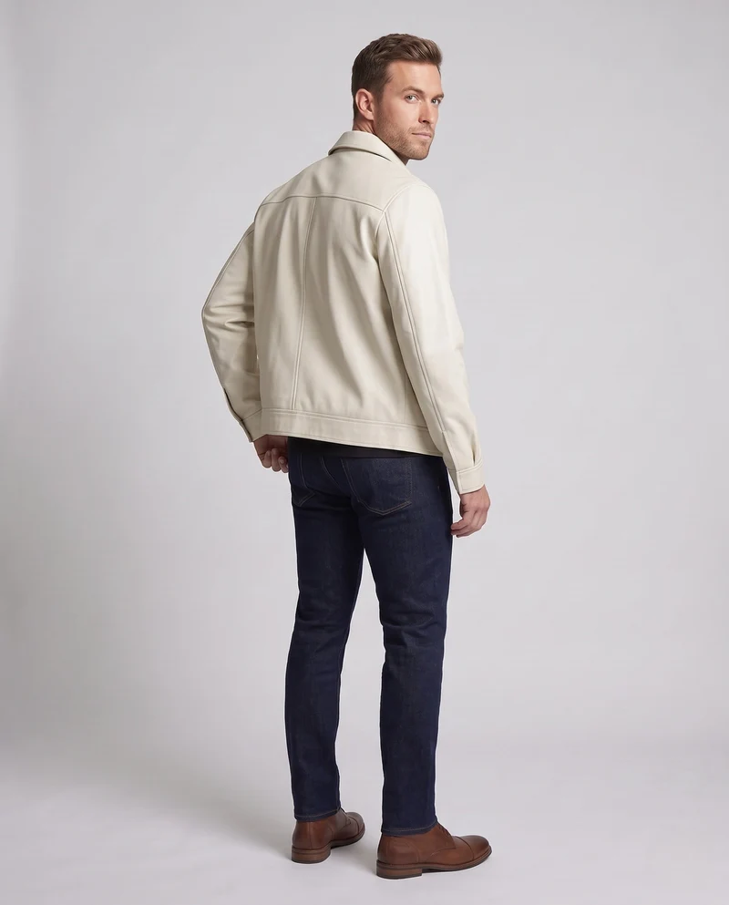 Herren Modische Kunstlederjacke mit praktischen Taschen Nord Taschen