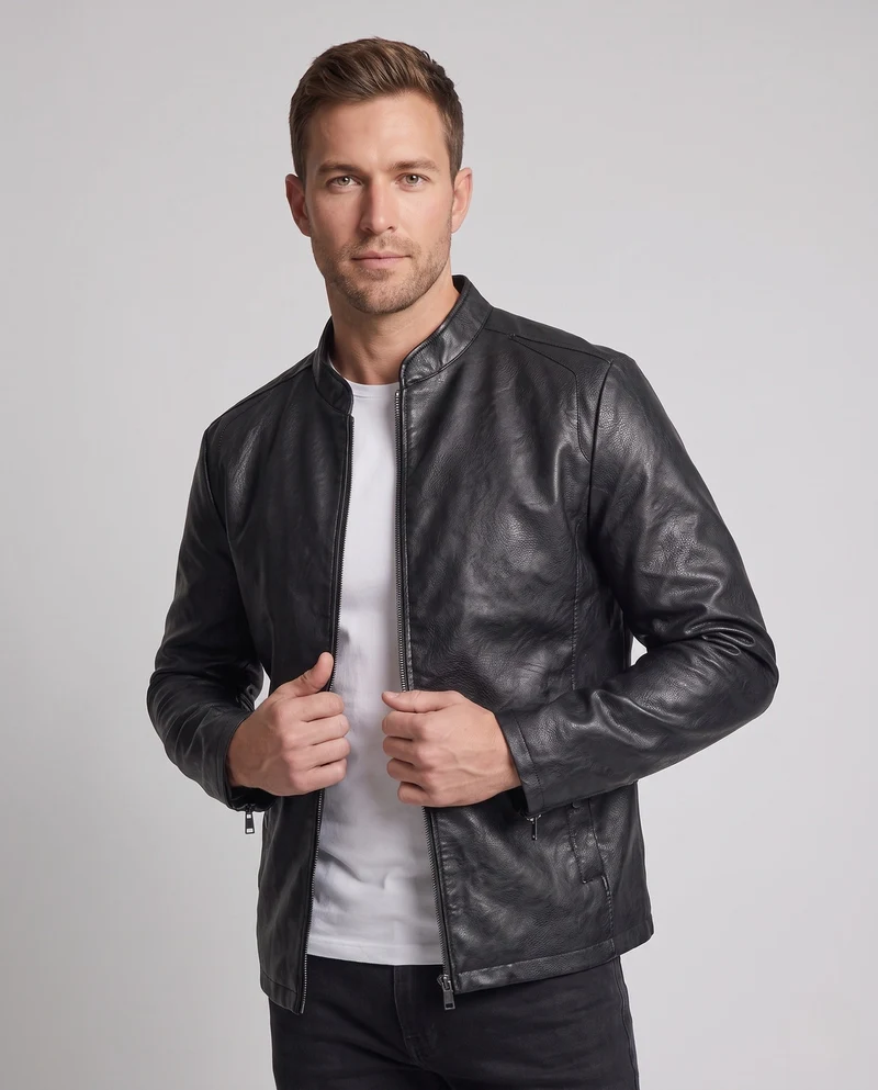 Herren Modische Lederjacke Nord Taschen
