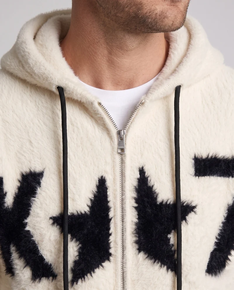 Herren Cozy Zip Hoodie mit grafischem Muster Nord Taschen