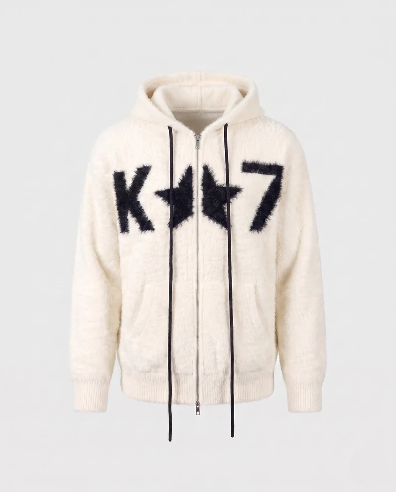 Herren Cozy Zip Hoodie mit grafischem Muster Nord Taschen
