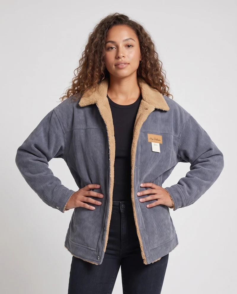 Damen Fashion Cordjacke Nord Taschen