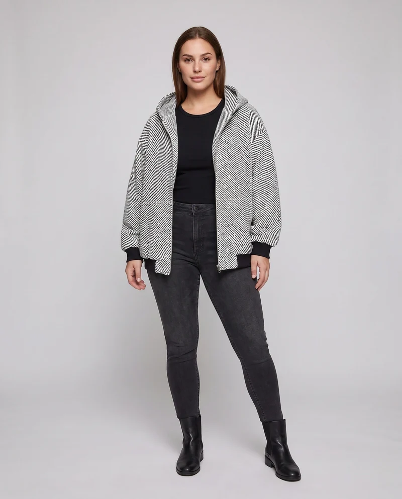 Unisex Oversize Teddy-Fleece-Hoodie mit durchgehendem Reißverschluss und aufgesetzten Eingrifftaschen