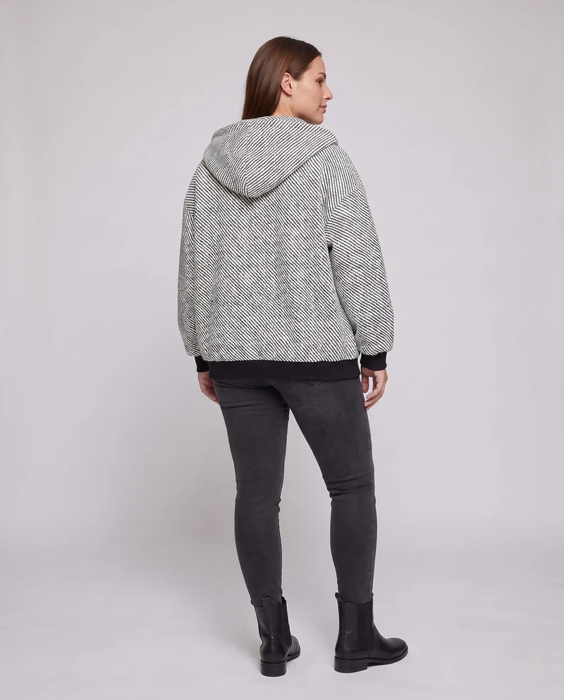 Unisex Oversize Teddy-Fleece-Hoodie mit durchgehendem Reißverschluss und aufgesetzten Eingrifftaschen